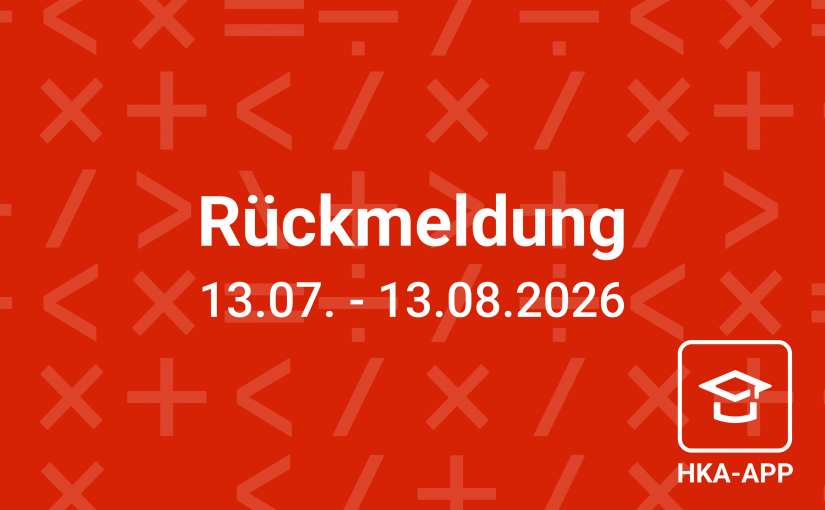 Rückmeldung nicht vergessen!